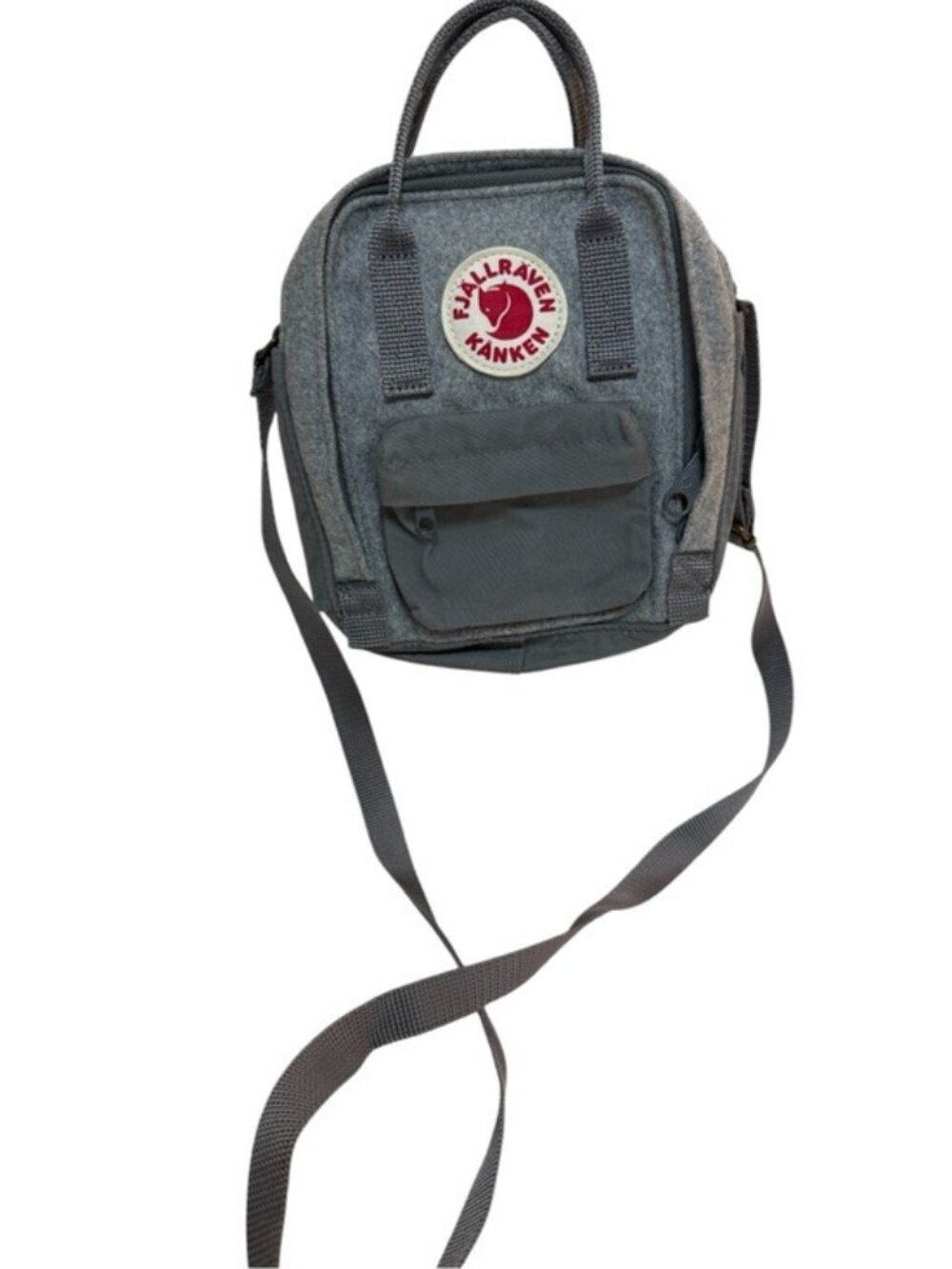 Fjallraven Kanken Re-Wool Mini Crossbody Backpack Gray Wool Shoulder Bag